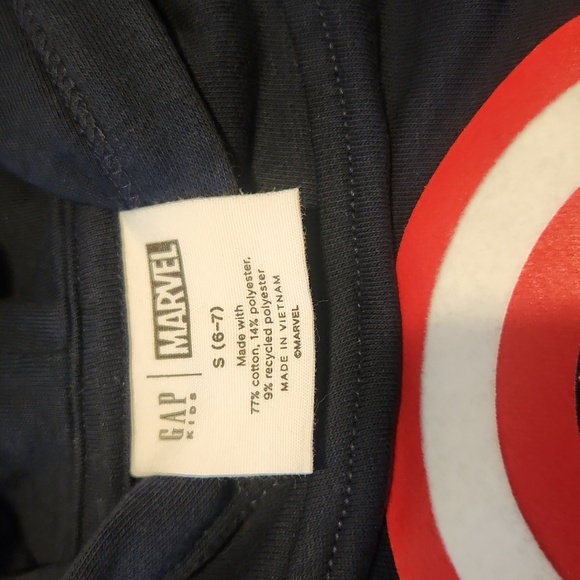 GAP Kids Marvel Captain America Hooded Sweater Size Small 6-7 - Picture 3 of 4